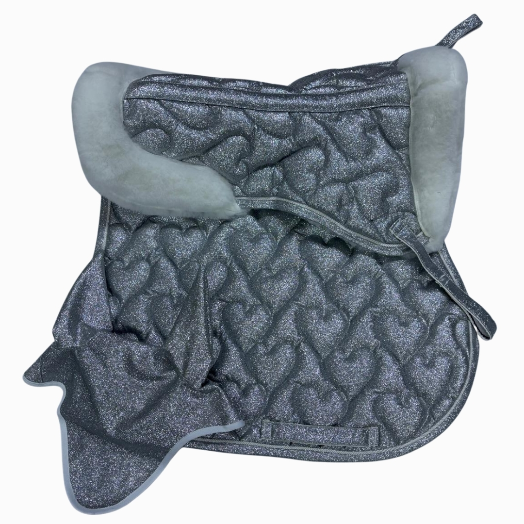 Eyer Altı Set, Eyer Altı Tam Ful Set, Simotex Simli Eyer Altı Set Kalp Desenli - Görsel 11